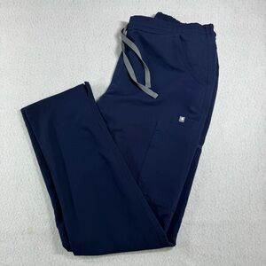 Figs Technical Collection Pants Medium Navy Blue High Waisted Yola Skinny Scrub